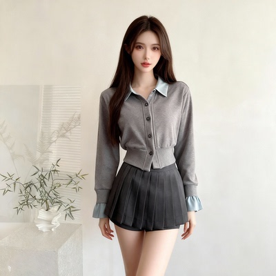 2026超火冬装一整套学院风百褶裙