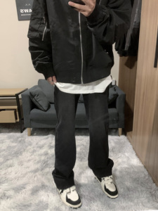 A417A NK356 P55秋冬季男士高品质牛仔裤百搭高街个性休闲裤控78图片