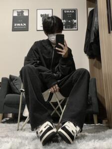 A417A NK356 P55秋冬季男士高品质牛仔裤百搭高街个性休闲裤控78图片