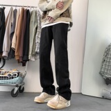 A417ANK357P55秋冬男士高街时尚拼接设计感牛仔裤百搭裤子，男装牛仔裤，电商A417A