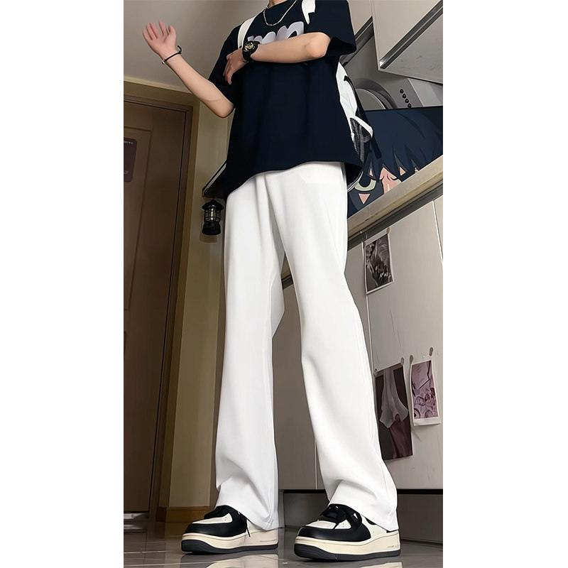 A417ABK9365P35新款男士休闲西裤微喇冰丝长裤百搭,男装西裤,电商A417A