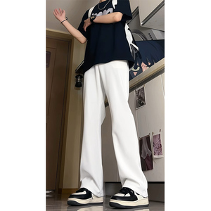 A417A BK9365 P35新款男士休闲西裤微喇冰丝长裤百搭图片