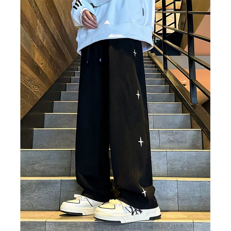 A417ACK19P35男士休闲宽松直筒加绒加厚卫裤,男装休闲裤,电商A417A