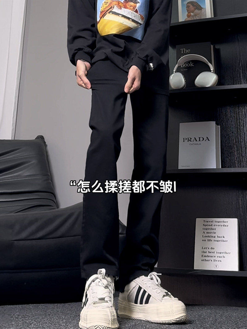 A417ANK300P35春季男士纯色牛仔裤高品质弹力休闲裤，男装牛仔裤，电商A417A