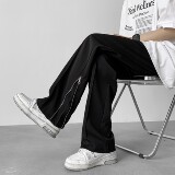 A417ABK77新款男士小拉链高级感设计小西裤休闲百搭裤子p50，男装西裤，电商A417A