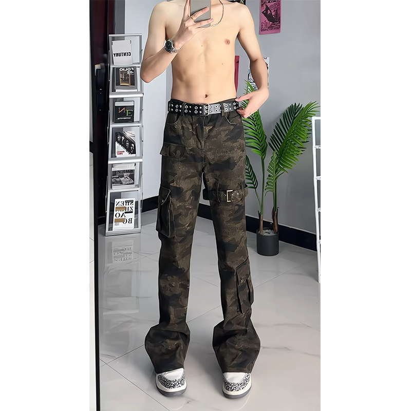 A417ANK1912p45秋季新款男士休闲长裤高级设计感微喇牛仔裤，男装牛仔裤，电商A417A