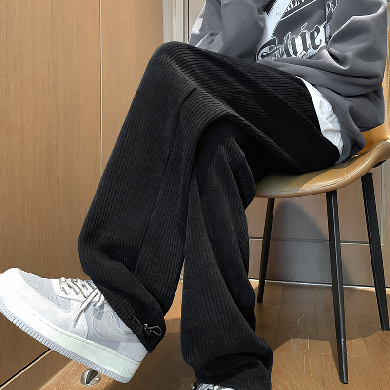 A417ABK66P45秋季男士休闲长裤直筒运动束脚裤灯芯绒裤子百搭,男装休闲裤,电商A417A