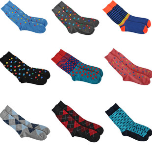 MS-027欧美休闲花式潮袜男士商务袜长统袜四季袜