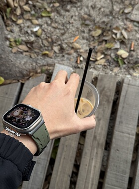 SOWHATLAB适用applewatchultra3代加宽液态硅胶表带iwatch49mm