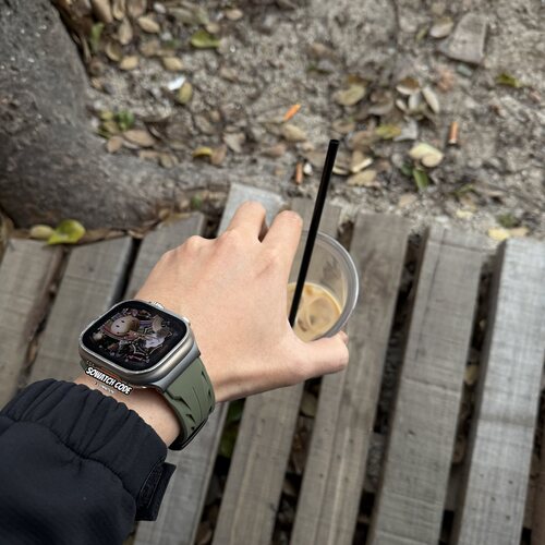 SOWHATLAB适用applewatchultra3代加宽液态硅胶表带iwatch49mm
