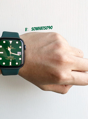 适用iwatch6暗夜绿色表带applewatch1-5代通用苹果手表硅胶针松绿