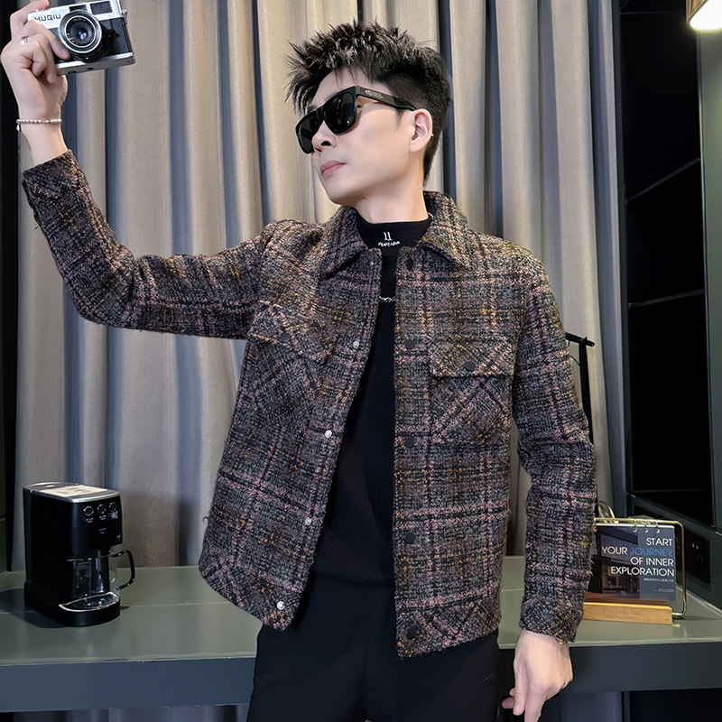 312A-S58-P130控170秋冬季呢子韩版男装夹克潮流高级秋冬上衣B,男装夹克,星座312A