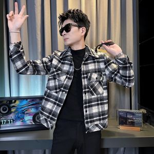 312A-S61-P130 控170 秋冬季呢子韩版男装夹克潮流高级秋冬上衣D图片