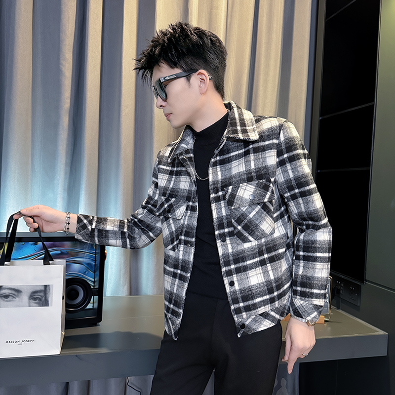 312A-S61-P130 控170 秋冬季呢子韩版男装夹克潮流高级秋冬上衣A