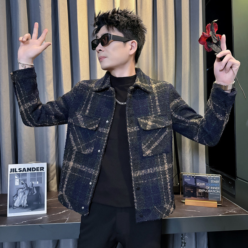 312A-S53-P130控170秋冬季呢子韩版男装夹克潮流高级秋冬上衣B,男装夹克,星座312A