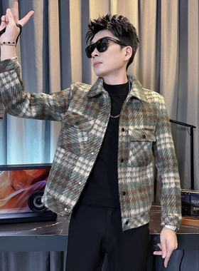 312A-S59-P130 控170 秋冬季呢子韩版男装夹克潮流高级秋冬上衣B