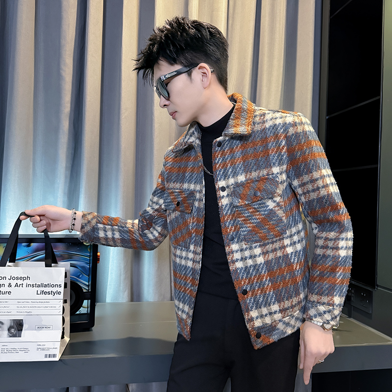 312A-S59-P130 控170 秋冬季呢子韩版男装夹克潮流高级秋冬上衣C