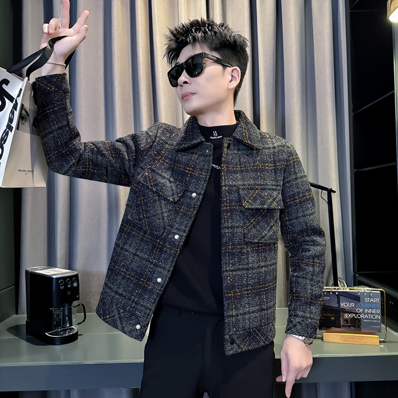 312A-S58-P130控170秋冬季呢子韩版男装夹克潮流高级秋冬上衣B，男装夹克，星座312A