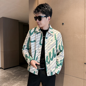 312A-2819-P100 控138 秋季新款社会小伙夹克外套男潮流韩版上衣B图片