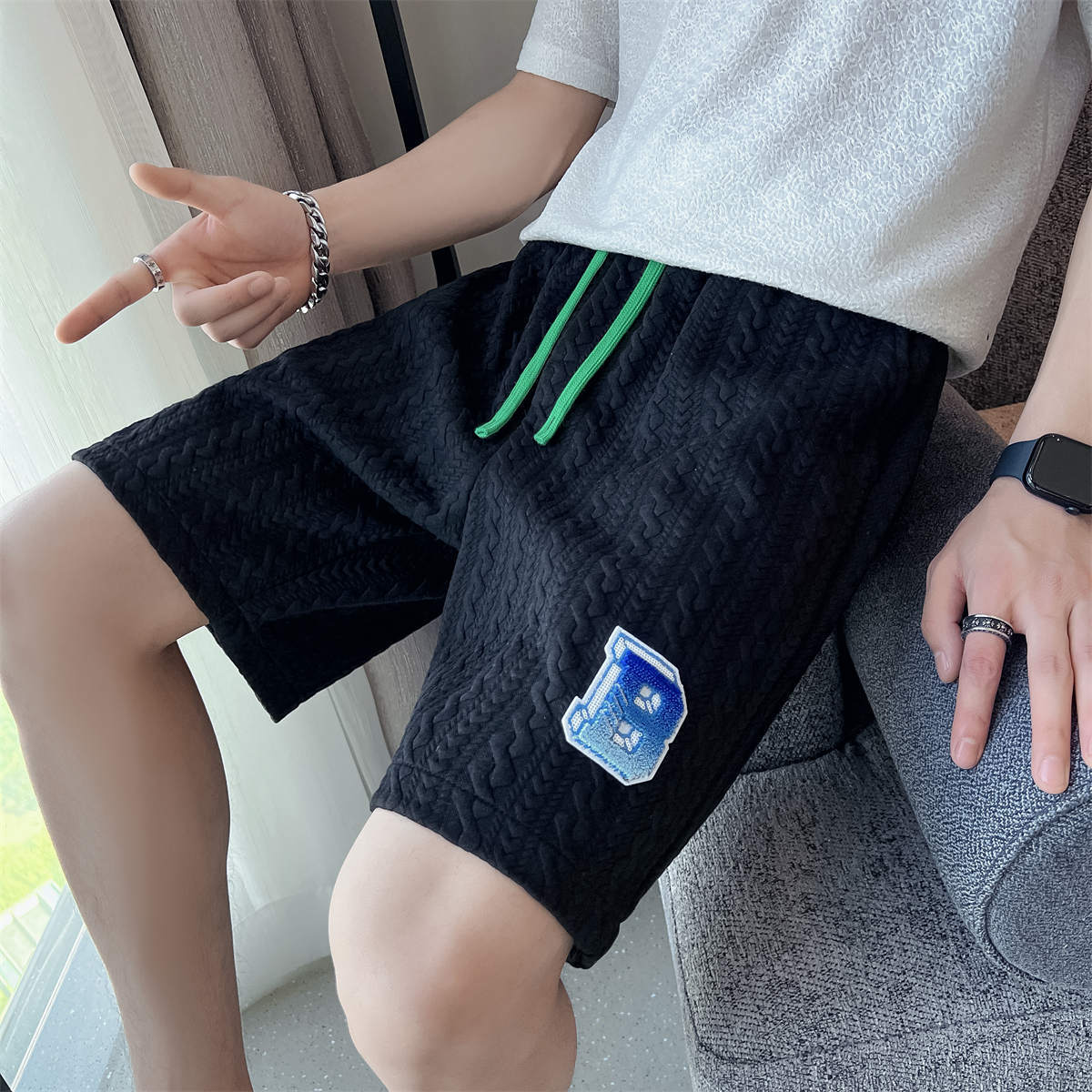 312A-2225-P4522夏季男士高级感短裤休闲运动五分裤潮流沙滩裤A,男装休闲裤,星座312A