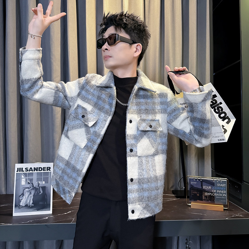 312A-S52-P130控170秋冬季呢子韩版男装夹克潮流高级秋冬上衣B,男装夹克,星座312A