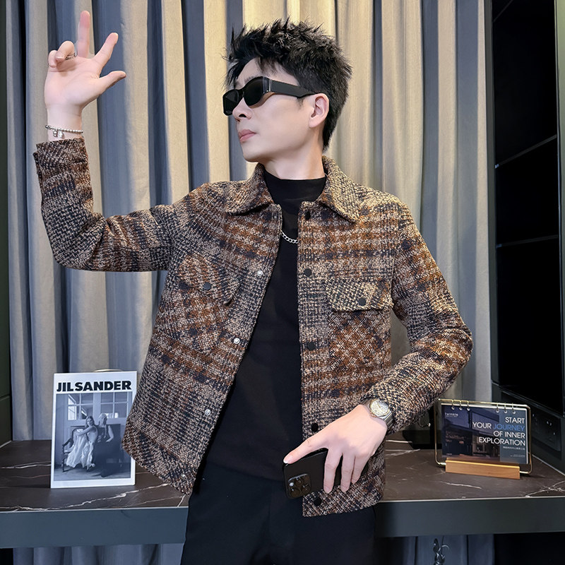 312A-S53-P130控170秋冬季呢子韩版男装夹克潮流高级秋冬上衣C,男装夹克,星座312A