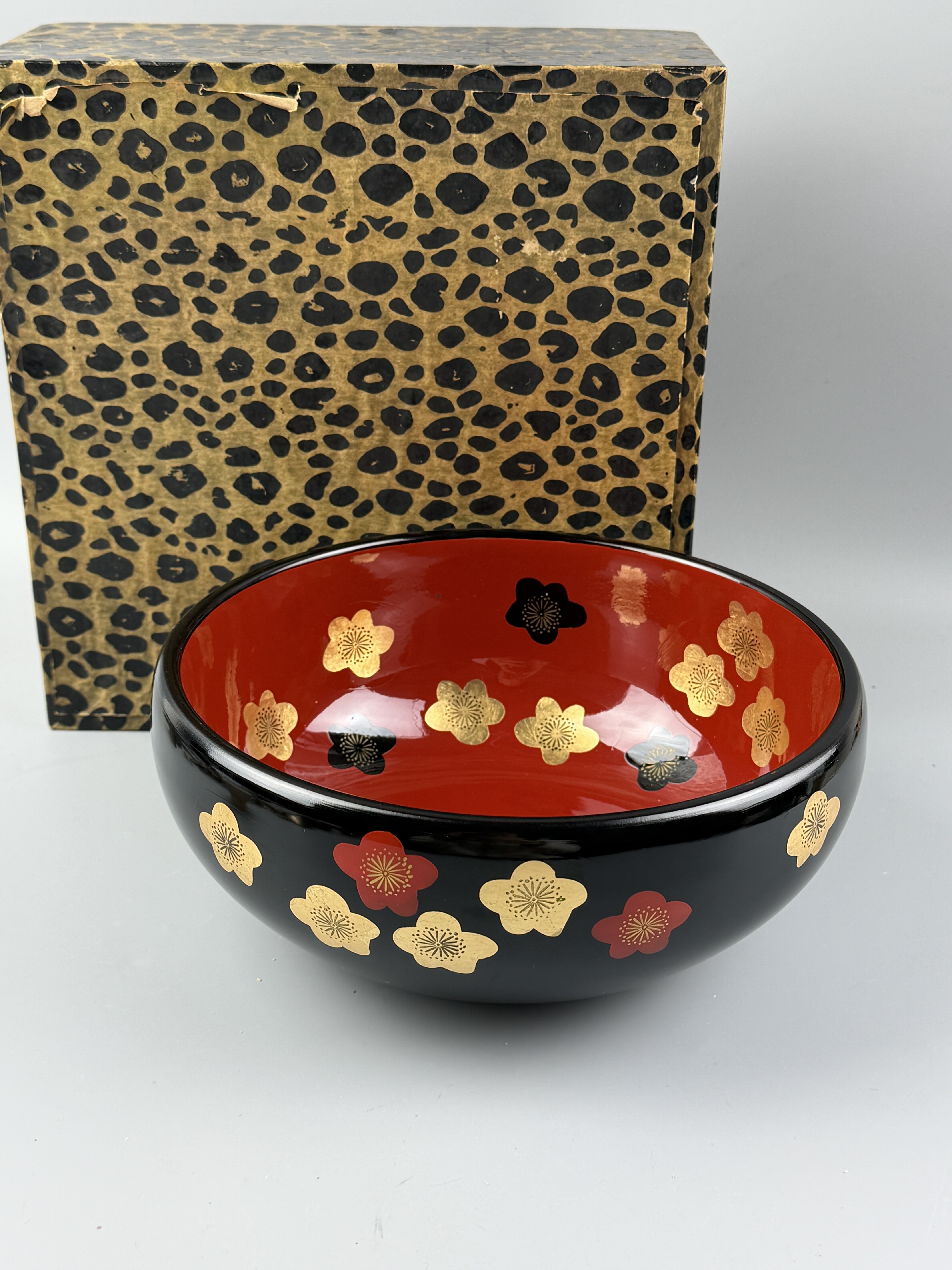 日本漆器 贴金箔梅花大漆盛钵 果盘 福形梅散 厚重 全新带盒,特色手工艺,漆器,淘宝优惠券,粉丝福利购,淘宝优惠卷