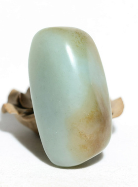 蓝色调78.8克青玉把件◆新疆和田玉籽料原石原料◆天然真皮籽玉