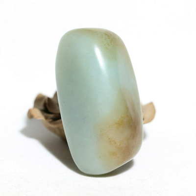 蓝色调78.8克青玉把件◆新疆和田玉籽料原石原料◆天然真皮籽玉