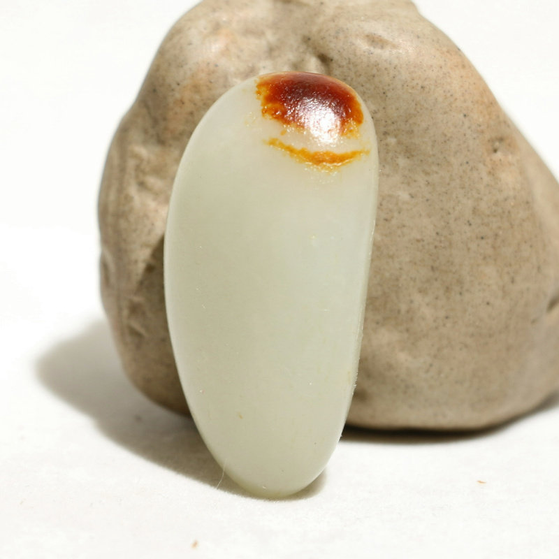 鸿运当头红皮31.99克白玉挂件把件手玩件新疆和田玉籽料原石原料