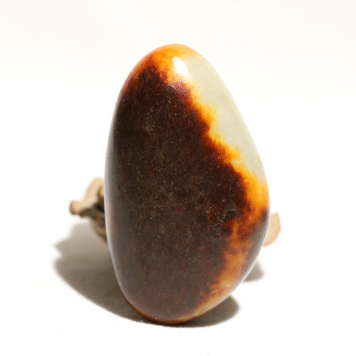 红皮103.2克青白玉把件手玩件新疆和田玉籽料原石原料籽玉