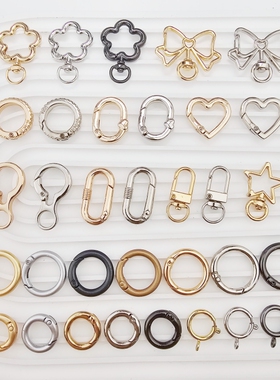 金属哑金哑银门扣弹簧扣弹簧圈刘公子手作diy包挂手机链饰品配件