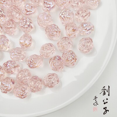 海蒂双面玫瑰花直孔异形珠 刘公子手作diy散珠手工串珠饰品配件