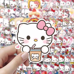 200张HelloKitty凯蒂猫贴纸可爱三丽鸥手帐手机行李箱水杯贴画