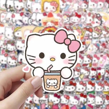 200张HelloKitty凯蒂猫贴纸可爱三丽鸥手帐手机行李箱水杯贴画