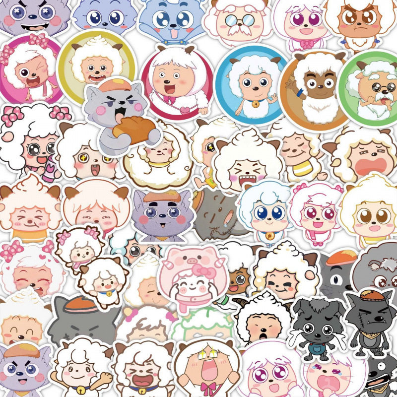 喜羊羊与灰太狼200张可爱卡通装饰手机笔记本电脑手账头盔DIY防水,3C数码配件,笔记本个性小贴纸,淘宝优惠券,粉丝福利购,淘宝优惠卷