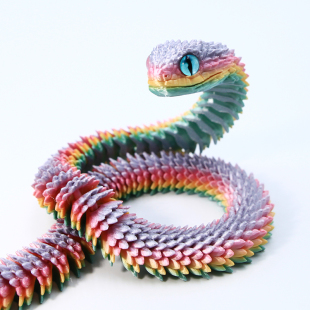 3d打印蝰蛇玩具模型夜光全身关节可动仿真动物儿童玩具造景摆件