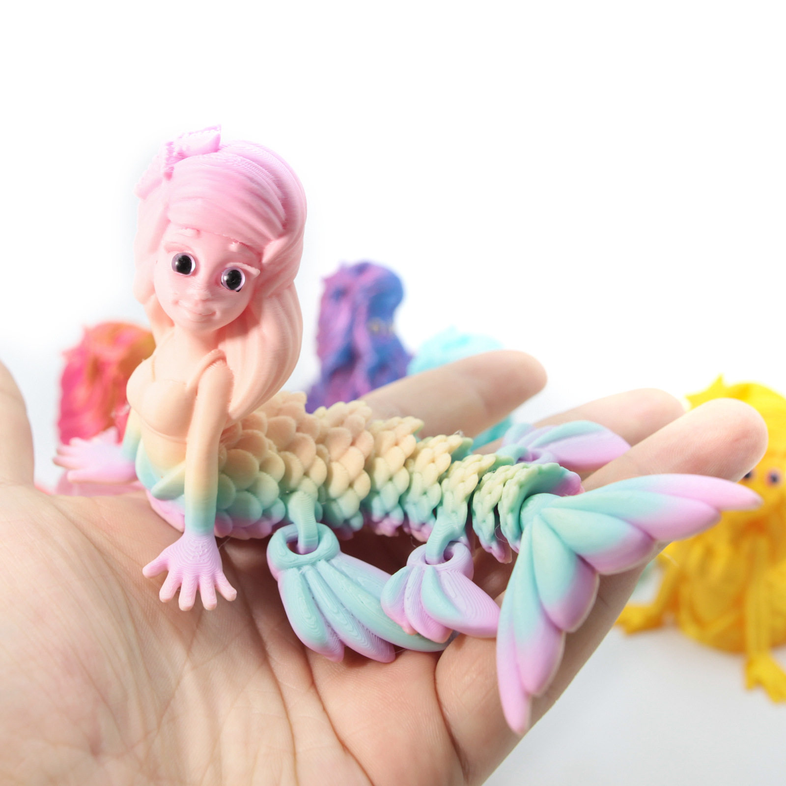 3d打印美人鱼摆件模型关节可动儿童玩具模型桌面大全益智女孩礼物,玩具/童车/益智/积木/模型,仿真/动物玩偶,淘宝优惠券,粉丝福利购,淘宝优惠卷