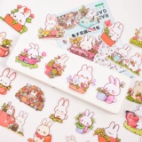 Кролик, милая наклейка, мультяшные свежие детские наклейки