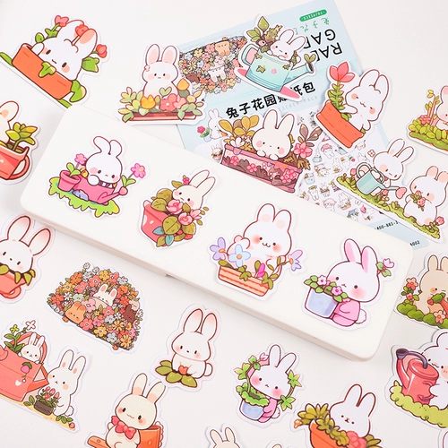 Кролик, милая наклейка, мультяшные свежие детские наклейки