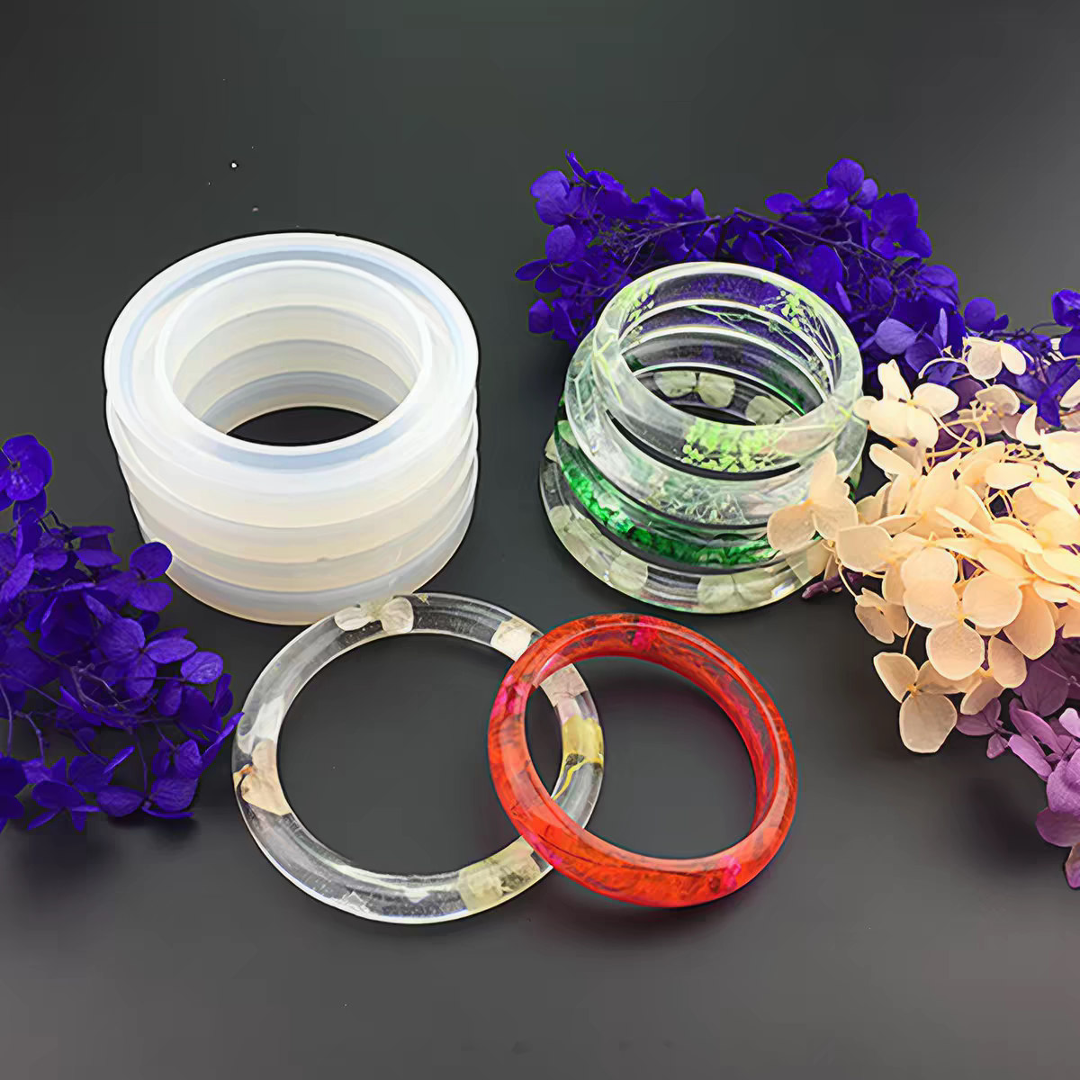 手镯硅胶模具DIY 镜面亮面 水晶滴胶模具diy真花干花押花手镯饰品
