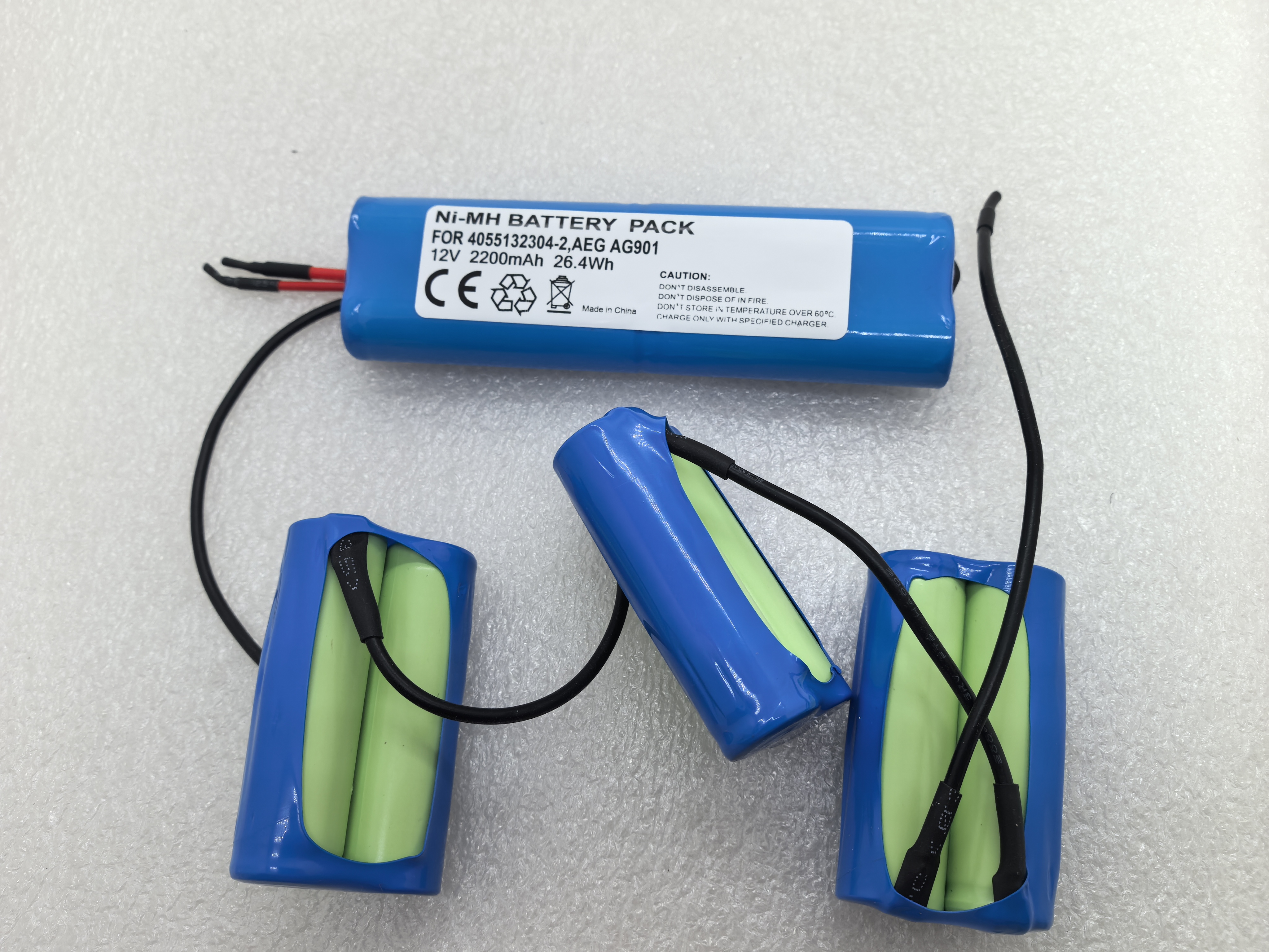 12V 2.2AH NIMH 4055132304-2  AEG AG901系列吸尘器替换电池