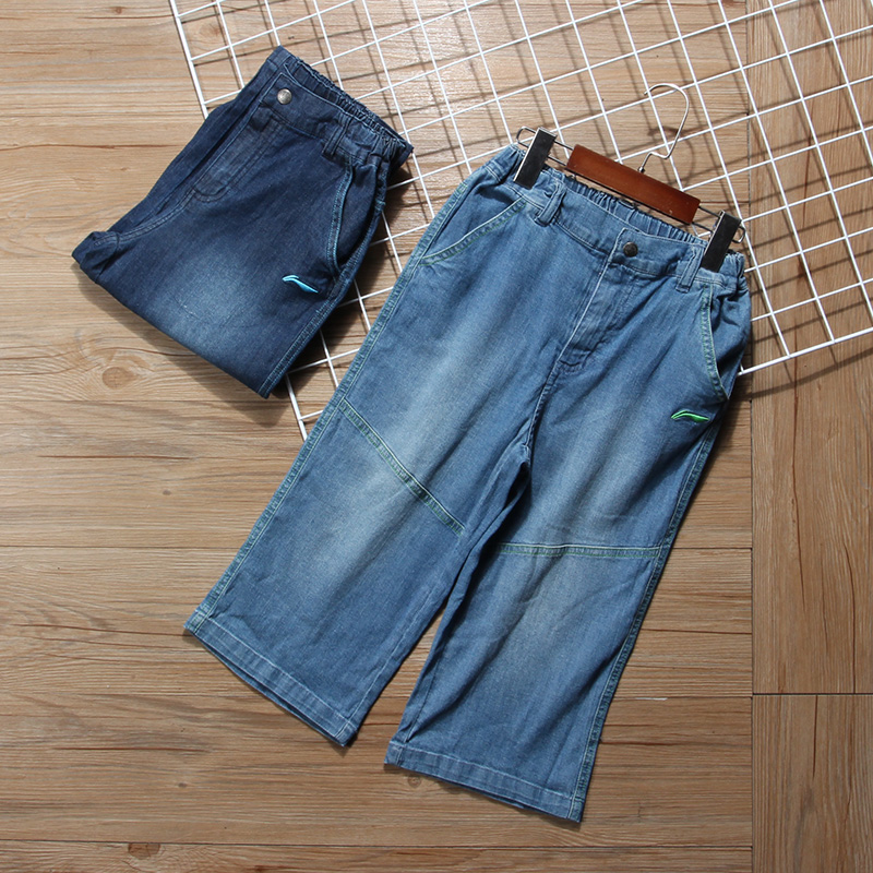 2022新款外贸出口男童牛仔裤夏装宝宝男孩小孩7分小短裤韩版潮
