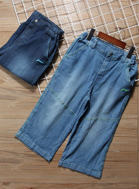 2022新款外贸出口男童牛仔裤夏装宝宝男孩小孩7分小短裤韩版潮