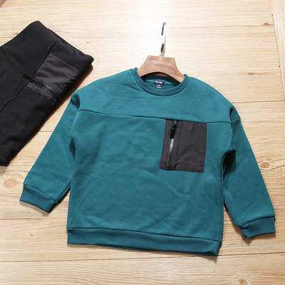 童装春秋装男童薄绒套头外贸欧洲