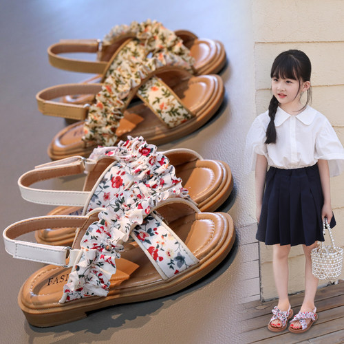 女童百搭凉鞋中大童民族风罗马鞋