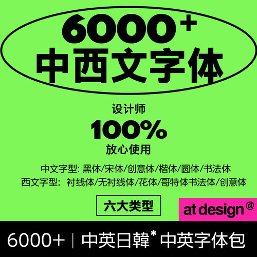6000+字体包 ps/Ai/Pr/Mac/ipad可用 中英文字体