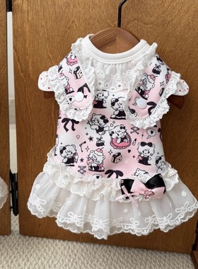 宠物猫咪狗狗衣服秋冬加厚麋皮背心裙小型犬泰迪比熊保暖纯棉背心