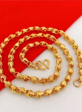 里外一色沙金男士瓜子霸气项链