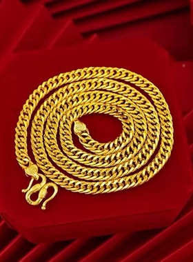 古法仿真黄金色6mm老板活口项链